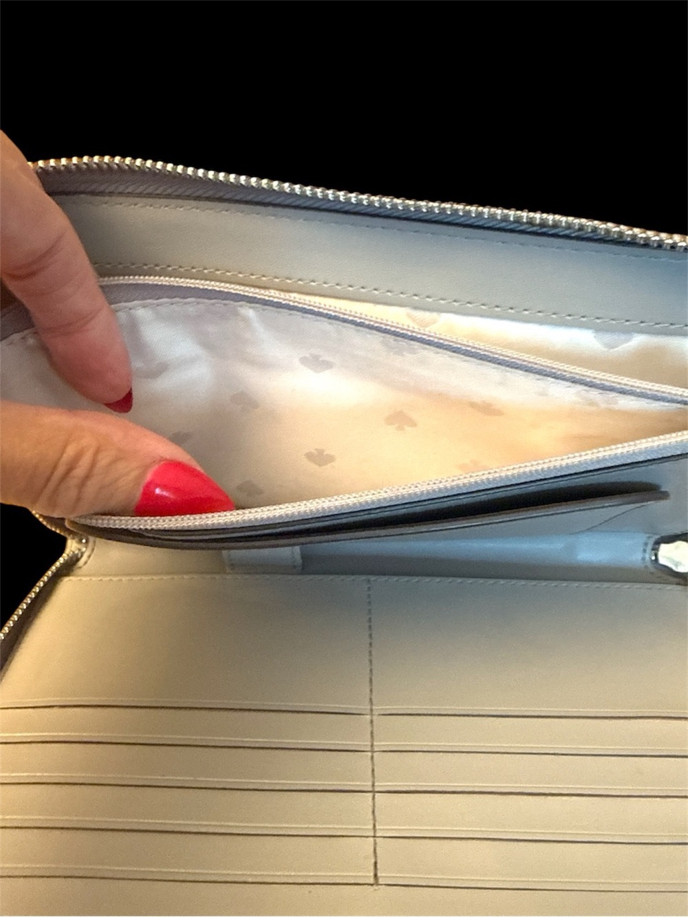 kate spade Neutral Taupe Saffiano Zip Wallet - Picture 4 of 5